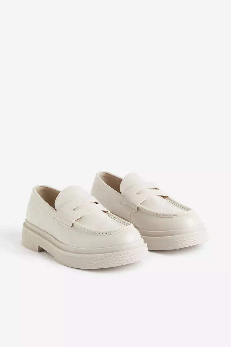 White chunky clearance loafers