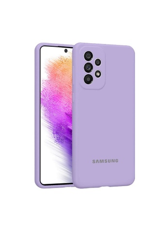 MobileHub lilac purple Samsung A73 Liquid Silicone Smooth Matte Back Case 2452CES1120AF5GS_1