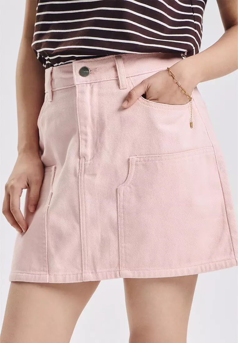 Carpenter Colored Denim Skirt
