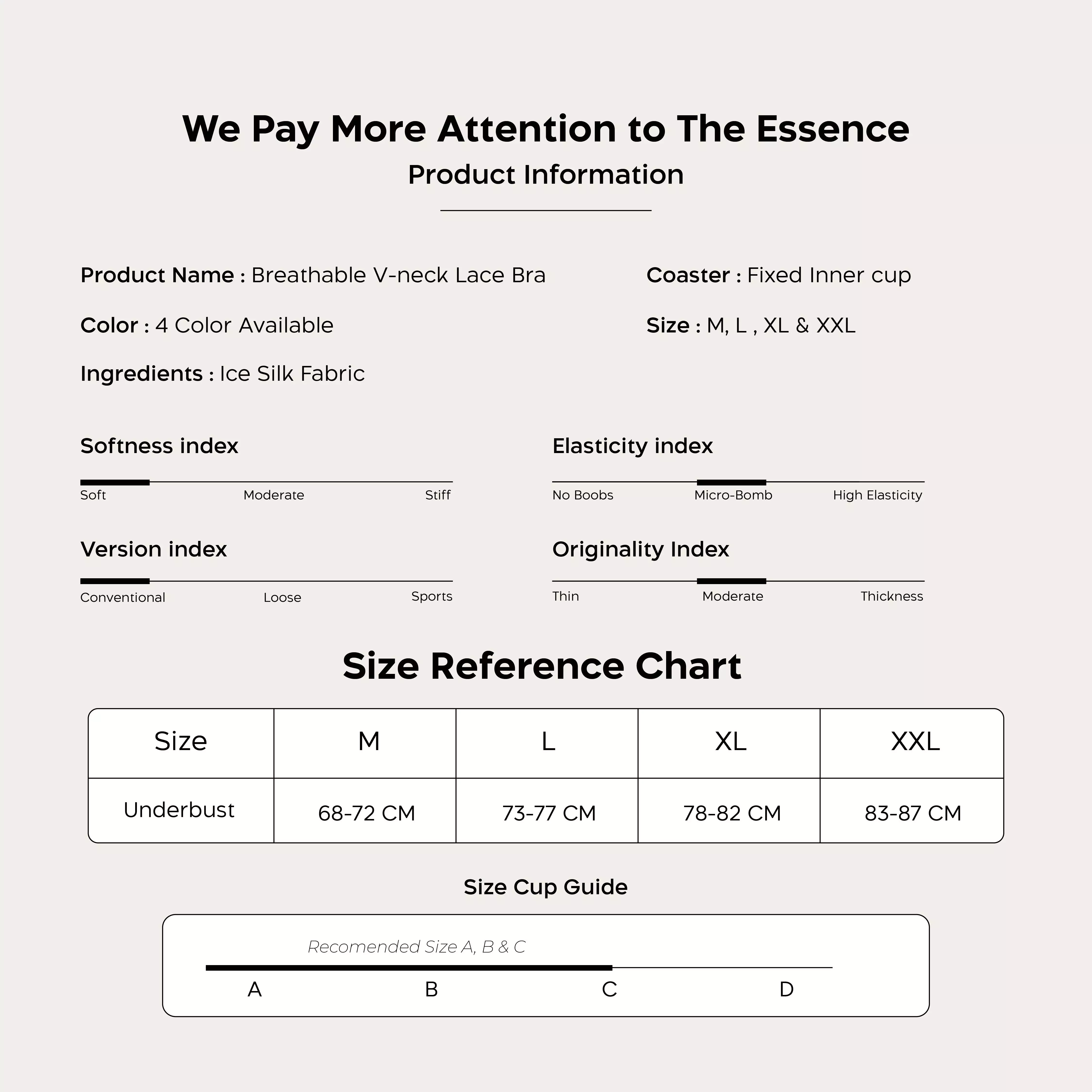 Nathalie V-Neck Breathable Bra NTB 3479 - Hitam