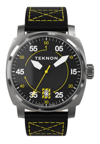 Teknon black and yellow and silver TEKNON Classic Master AirSquadron  - 40.5mm, Seiko AUTOMATIC Movement, Stainless Steel Watch, Black Dial 1C69EACEF690FBGS_1