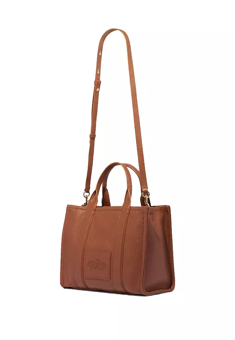 Marc Jacobs Leather The Tote Small Traveler Tote Bag Argan Oil H009L01SP21