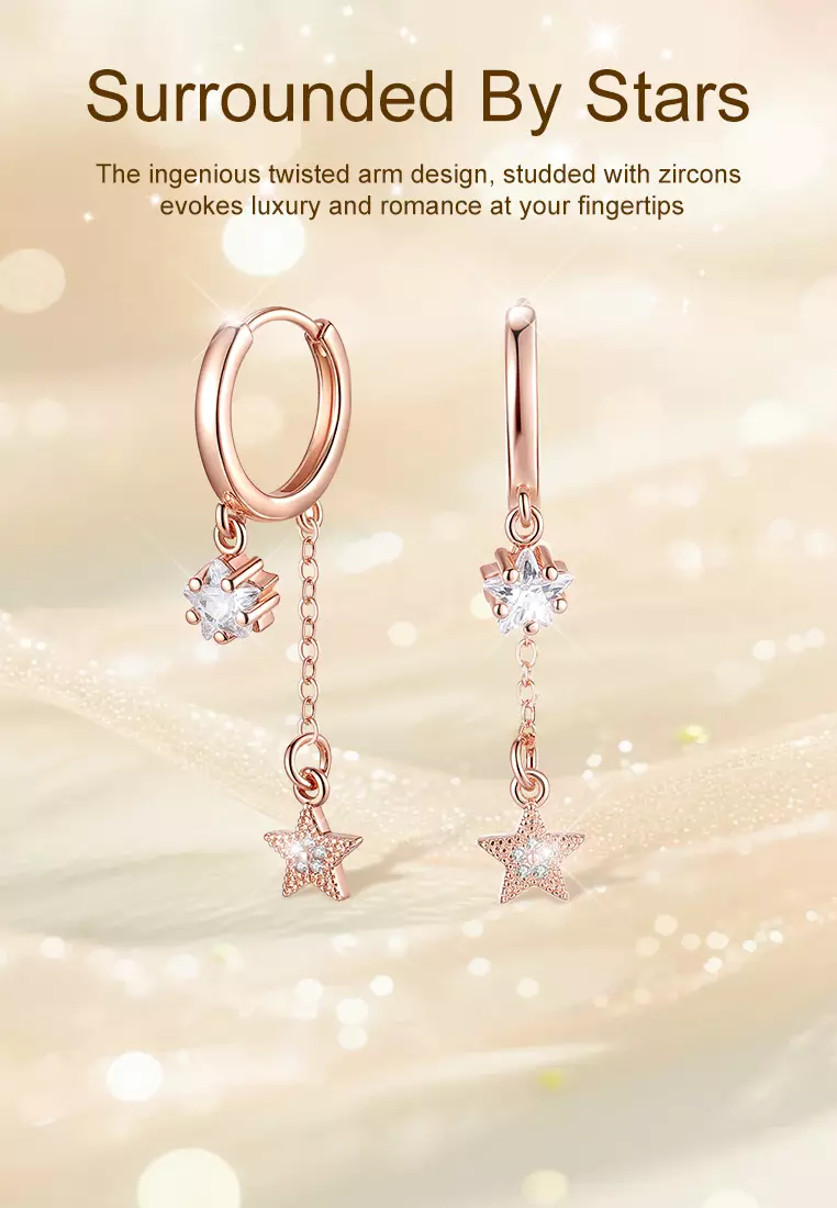 Anting Wanita Berlian Dilapisi Platinum Original Star Style Fashion Korea Anting Giwang Tusuk Cewek