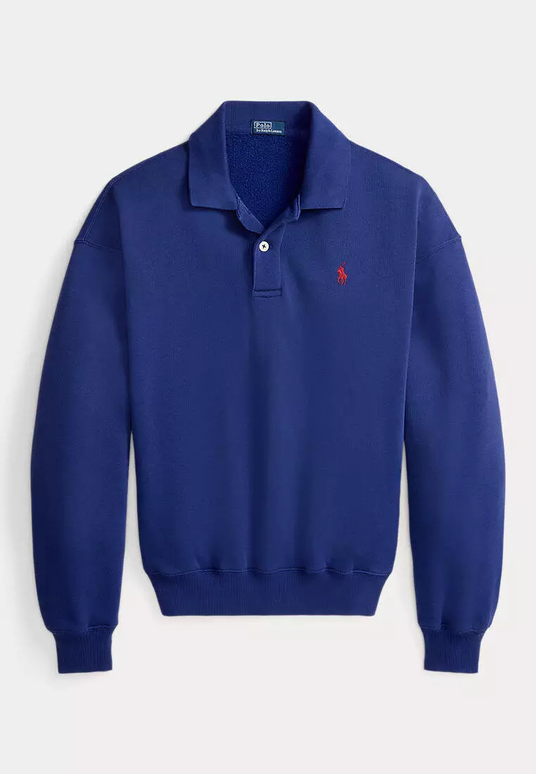 Polo-Collar Fleece Pullover