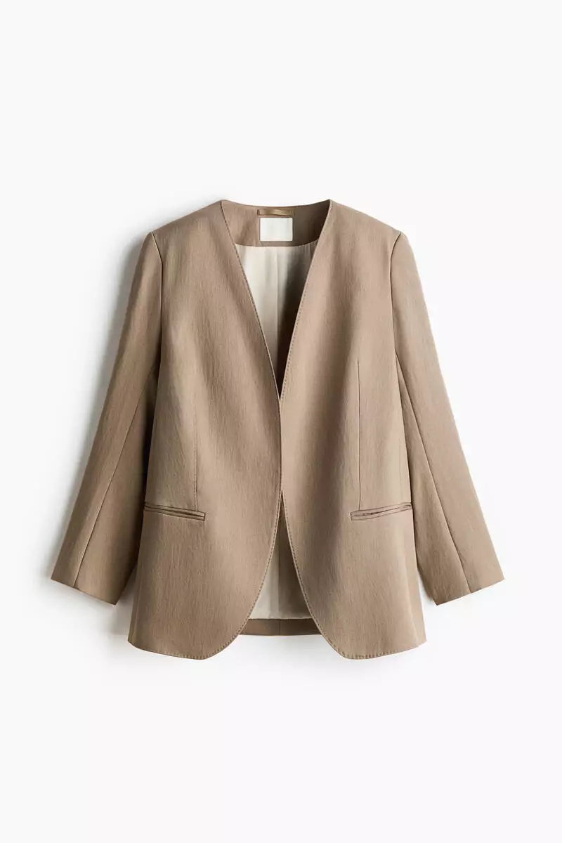 Collarless blazer
