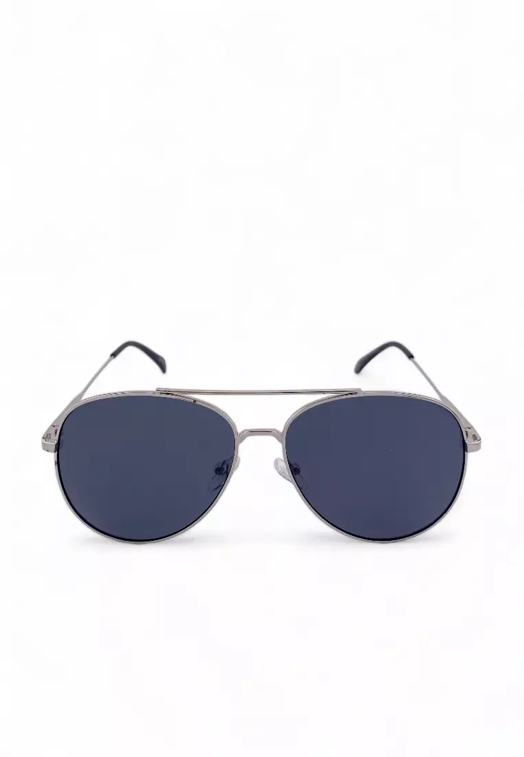 Unisex's Aviator Frame Silver Metal UV Protection Sunglasses SUNSC3501212