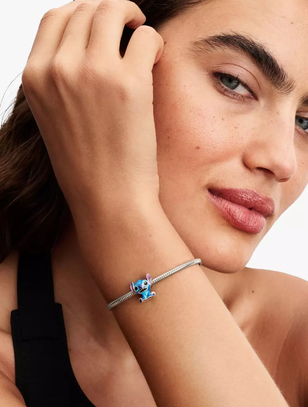 Disney Stitch sterling silver charm with purple, blue and black enamel