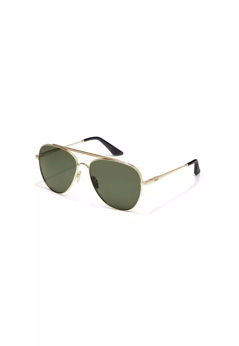 Free Fall Sunglasses - Brushed Gold/Green Polarized