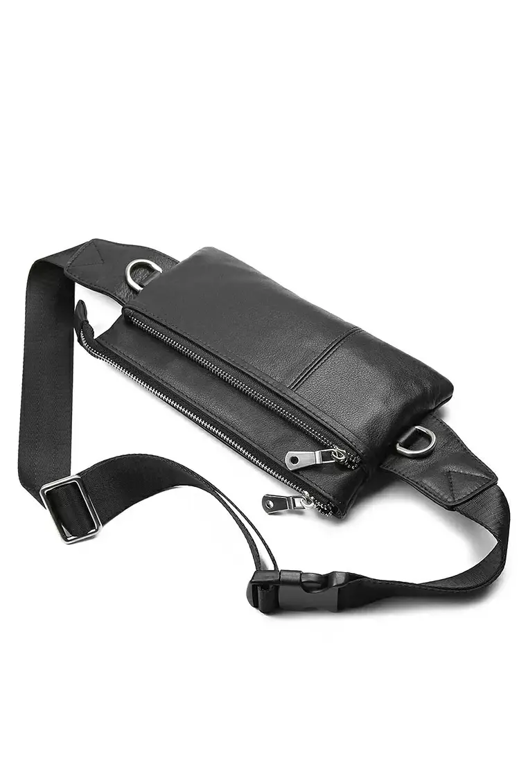 Sporty Full Grain Leather Chest Bag MJD3017