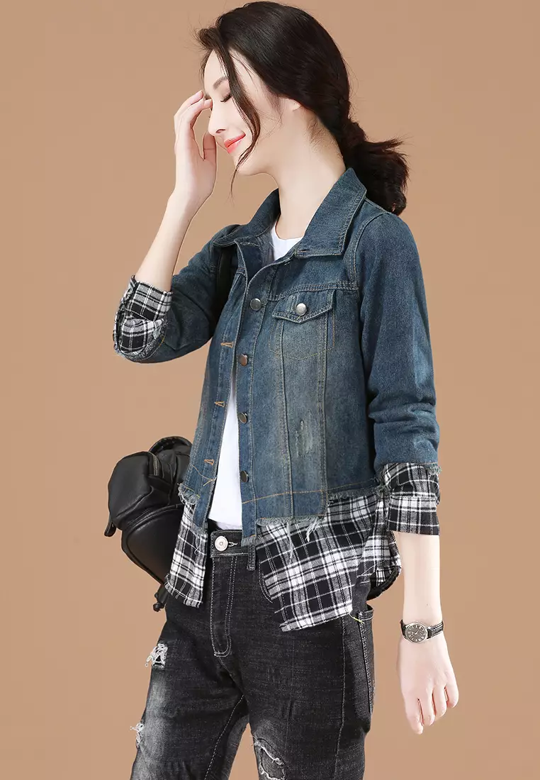 Girl jeans jacket sale top