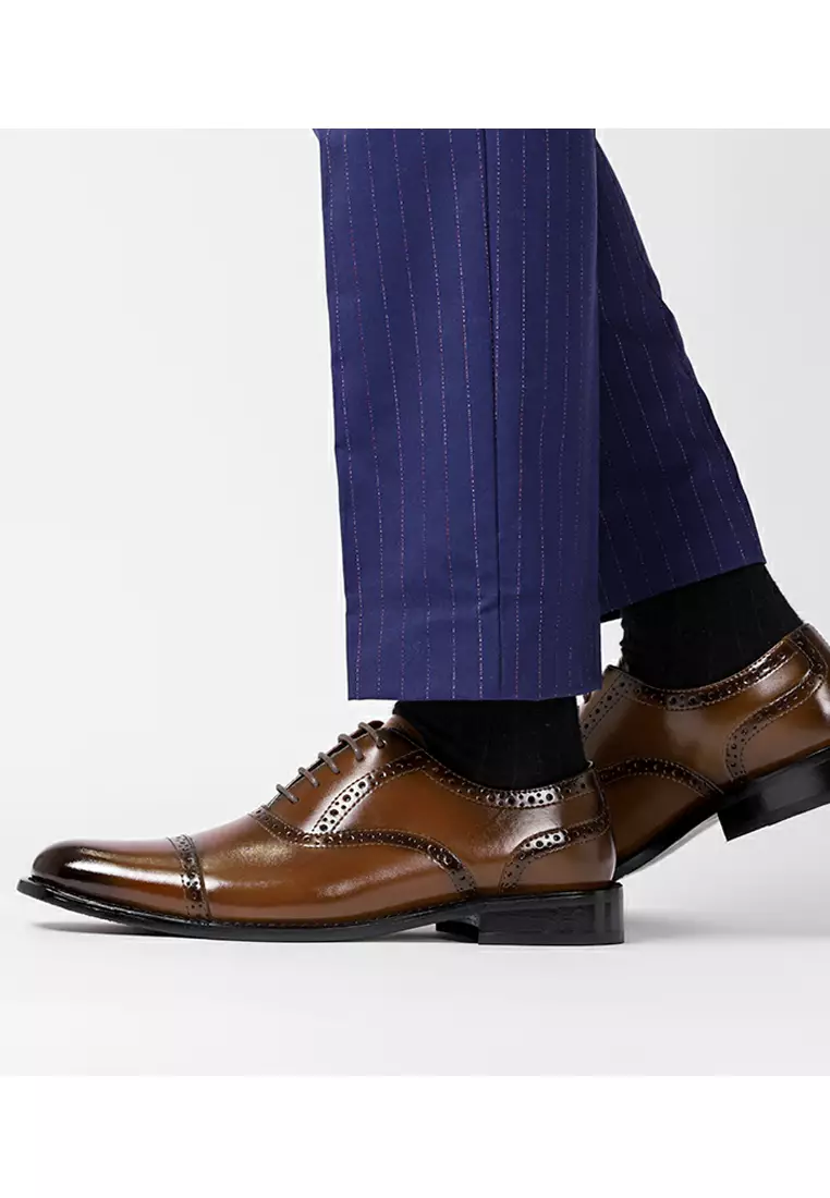 Brogue Leather Cap Toe Business Shoes MK5011-4