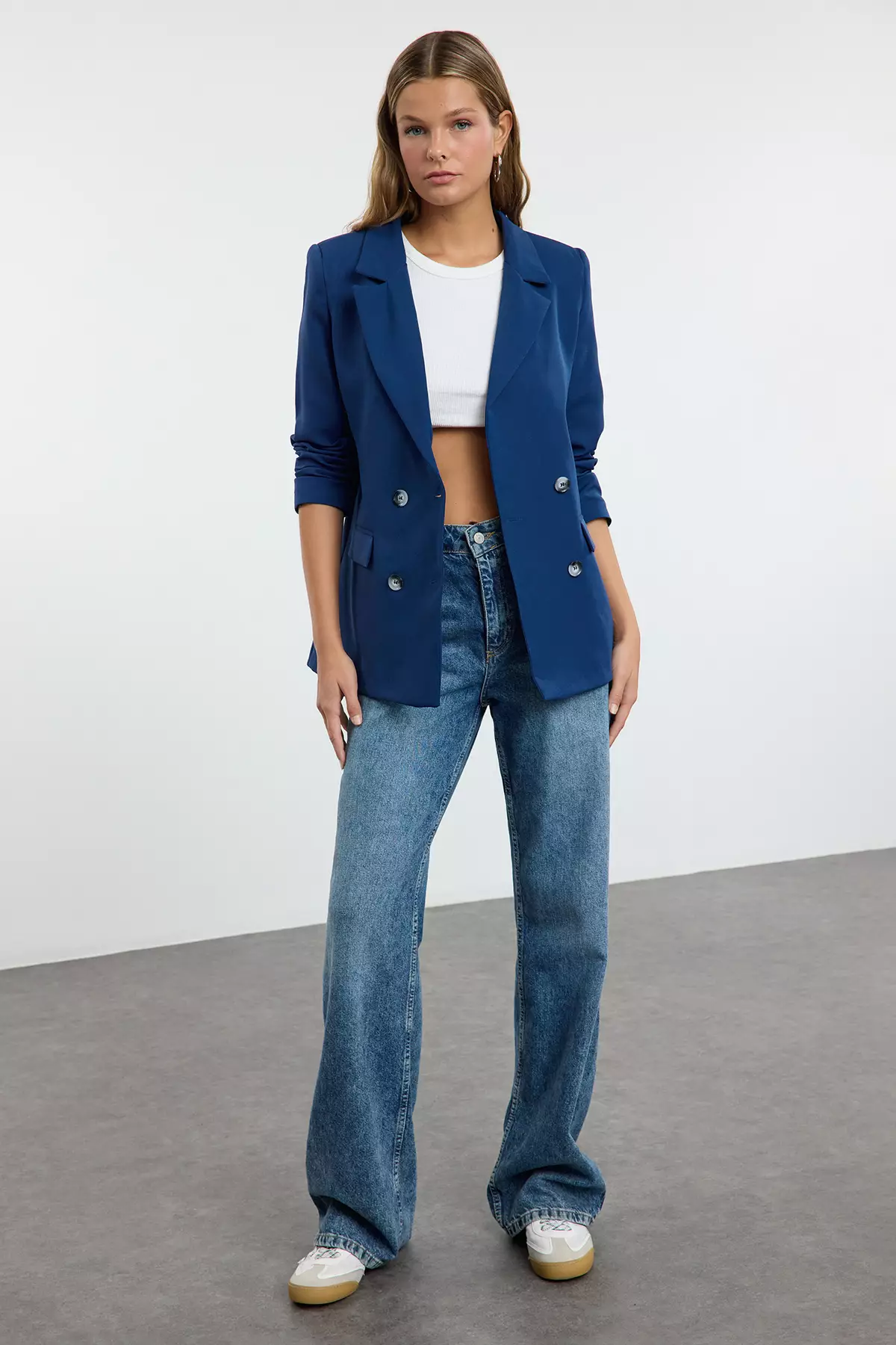 Womens navy blazer top sale