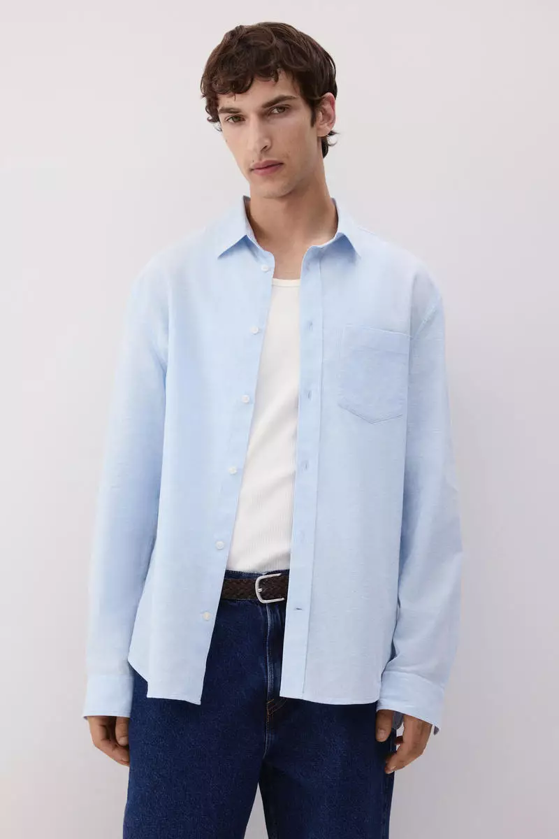 Regular Fit Linen-blend shirt
