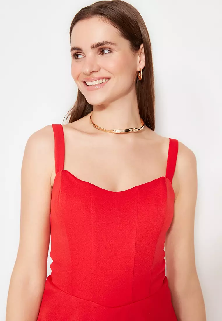 Weaving Bodice Detailed, Piping Dress