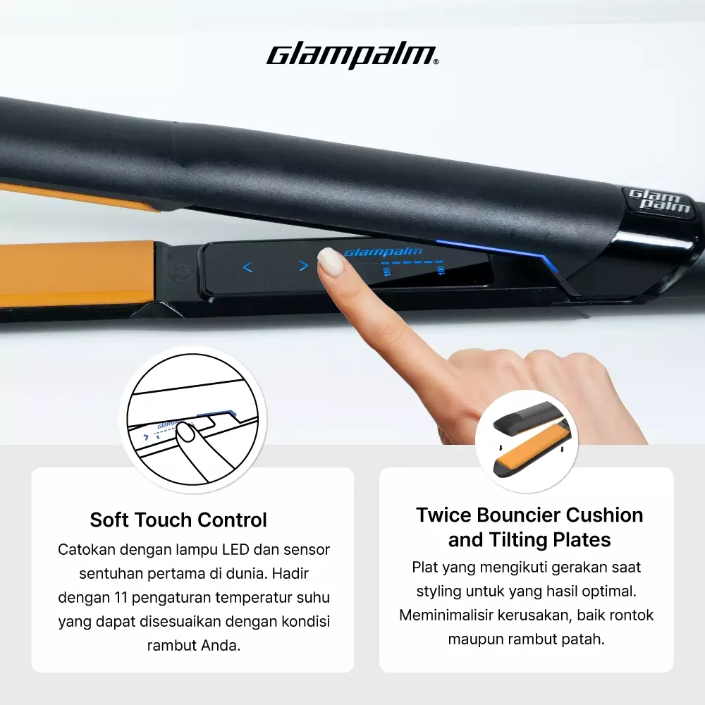 Paket Glampalm Catokan GP201 Touch - Hair Dryer GP715AS