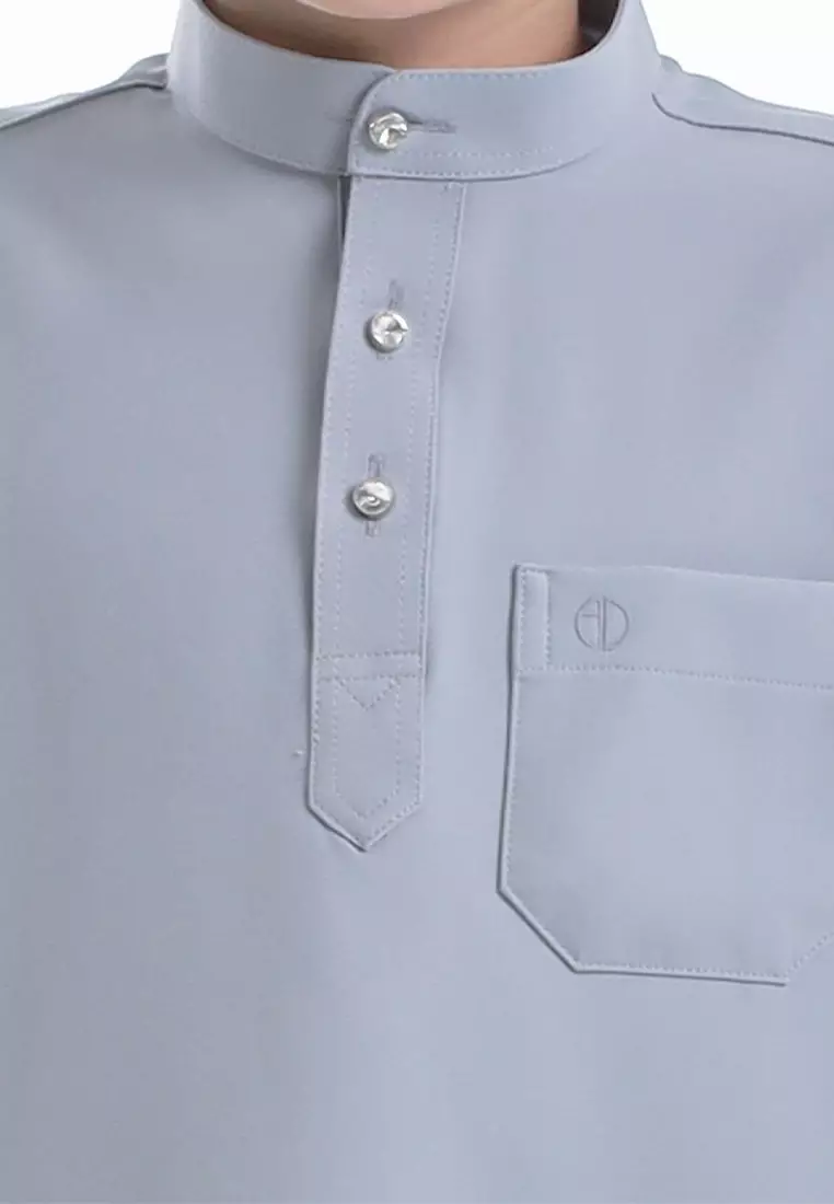 Alain Delon Baju Melayu Cekak Musang Budak - 19026501-92LightGrey
