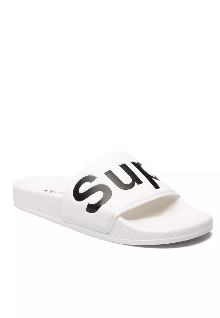 Discount on Superga  shoes - SKU: 1908 Slides Polysoft White-Black