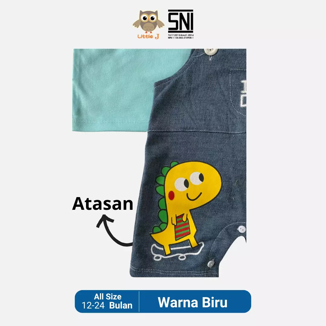 Little J - Denim and Bodysuit set - Setelan Bayi Laki Laki (Biru)