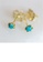 Glamorousky silver Simple and Sophisticated Plated Gold Geometric Round Imitation Turquoise Stud Earrings 45573AC7665EE8GS_3