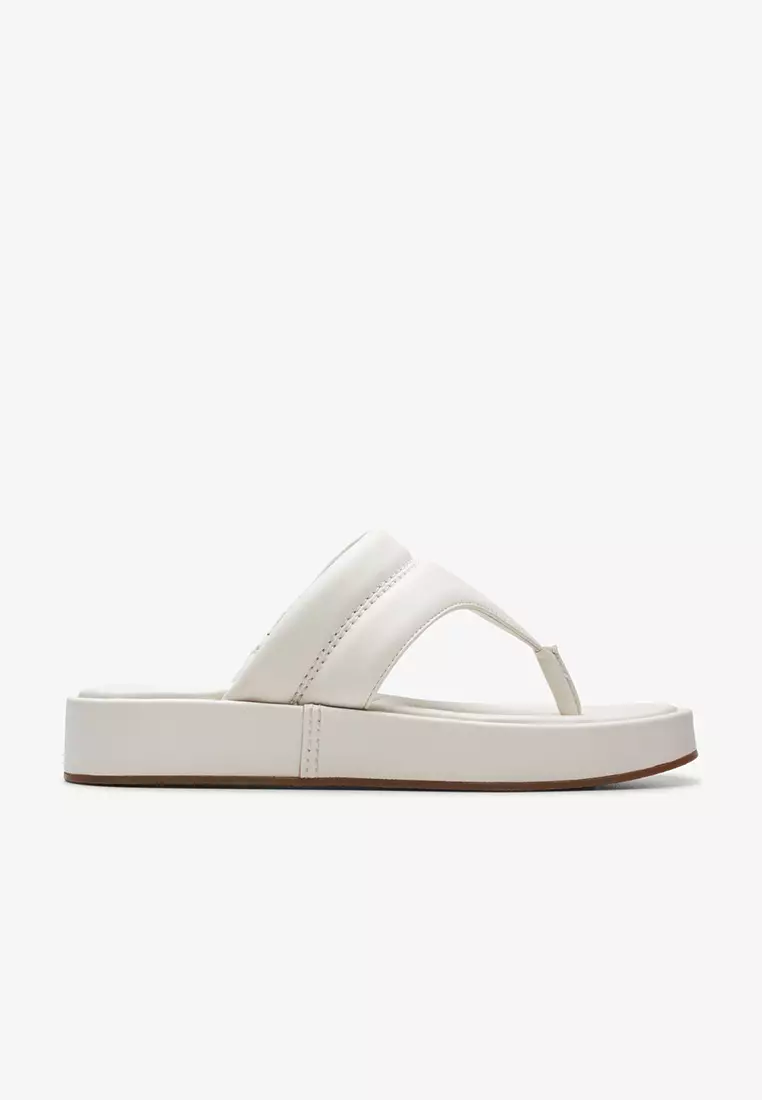 Discount on Clarks  shoes - SKU: Alda Walk Flatform Sandal Off White