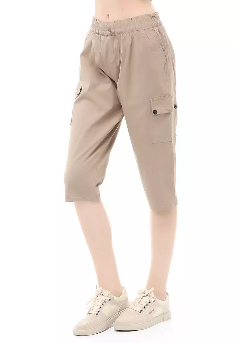 Madoc Short Pants Celana Pendek Kasual Wanita 7/8 Style Pocket Material Cotton ORIGINAL - Cream