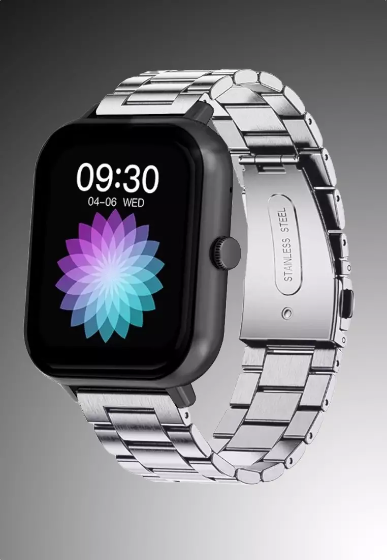 Unisex Rectangular Smart Watch - Black