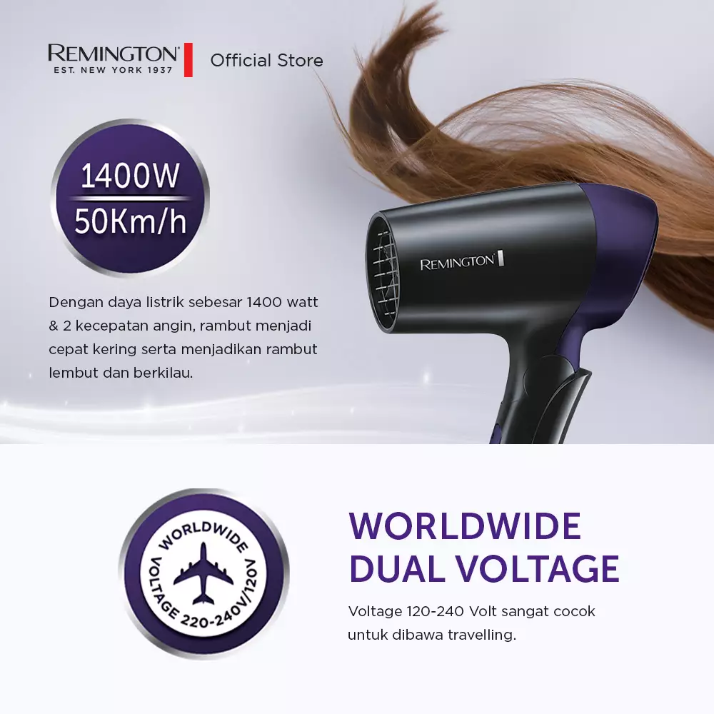Paket Remington Catokan S7300 - Hairdryer D2400