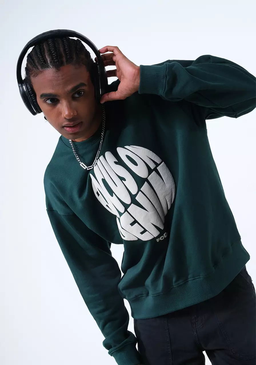 Sweater Pria Crewneck Greendy