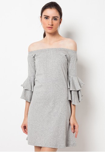 Sabrina Dress with Double Bell Grey