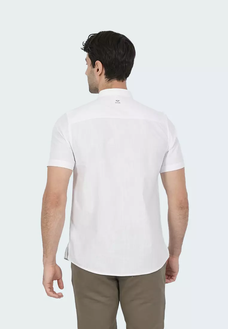 LGS - Darius Koko Collection - Kemeja Casual Pria - Lengan Pendek - Motif Polos - Baju Koko - Slim Fit