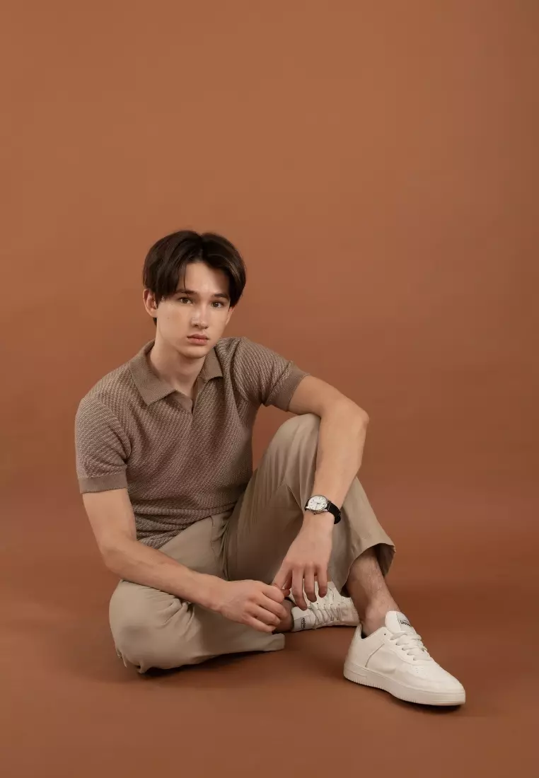 Kale Karl Soft Brown / Kaos rajut lengan pendek premium