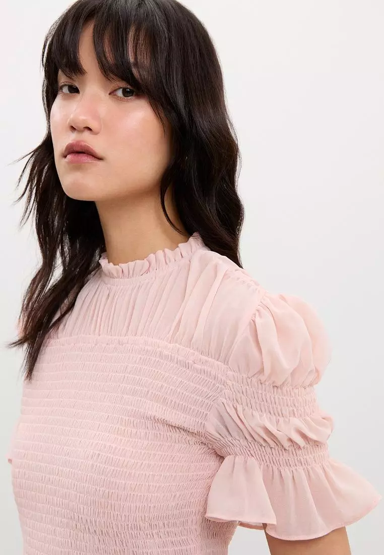 Ruched Peplum Blouse