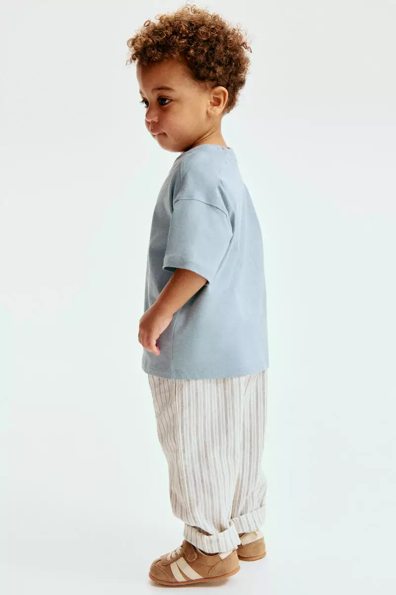 Linen-blend trousers