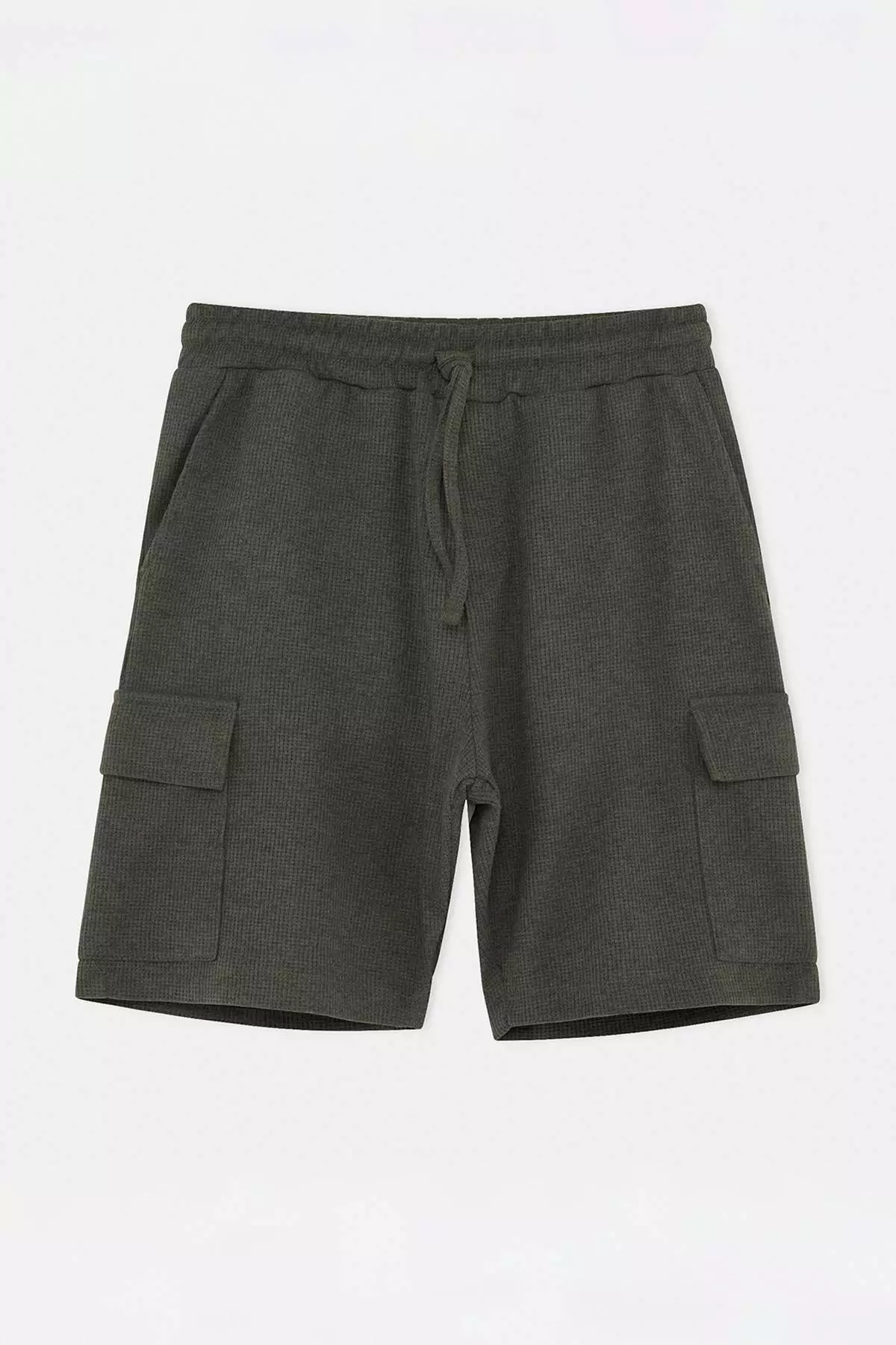 Khaki Regular Cargo Pocket Pack Textured Shorts & Bermuda Tmnss26Sr00021