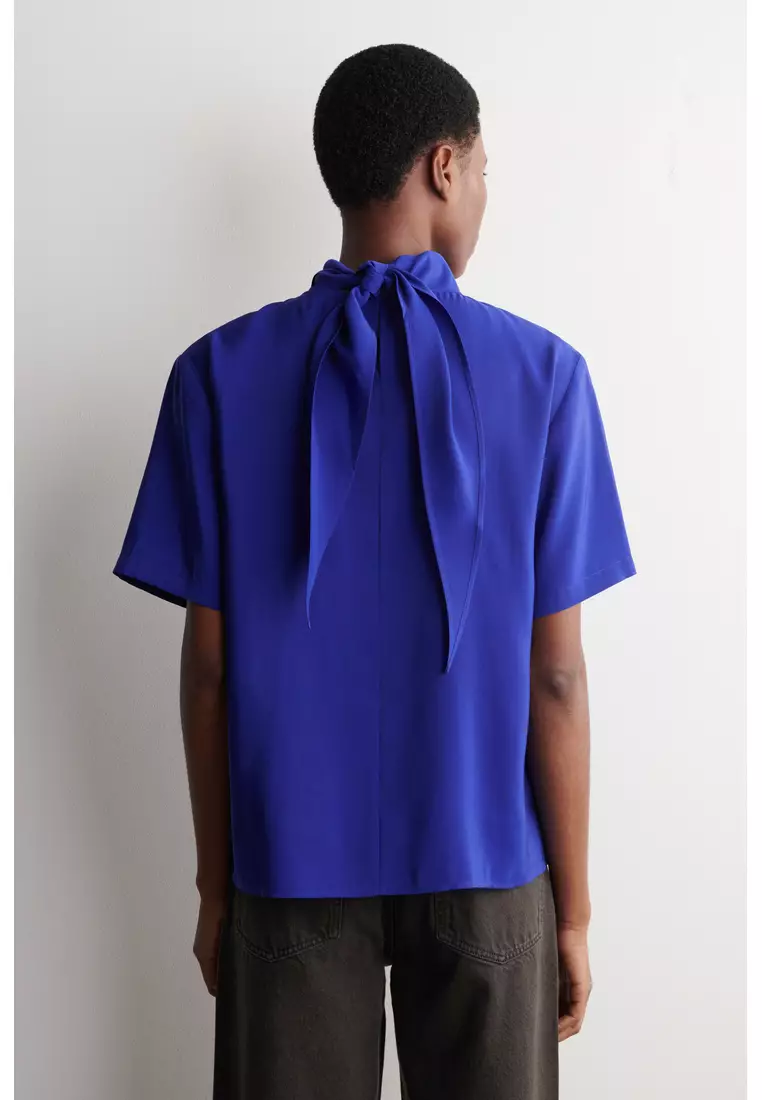 DRAPED SCARF-DETAIL TOP