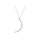 Glamorousky white 925 Sterling Silver Fashion Simple Moon Pendant with Cubic Zirconia and Necklace 64D48AC07F0C66GS_1