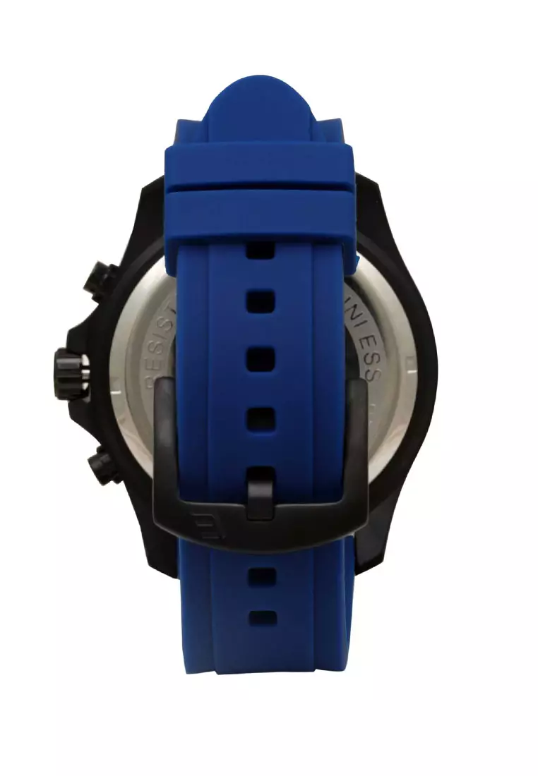 Elvano Jam Tangan Pria - Blue Black - Rubber Strap - 9010MA11-2BL