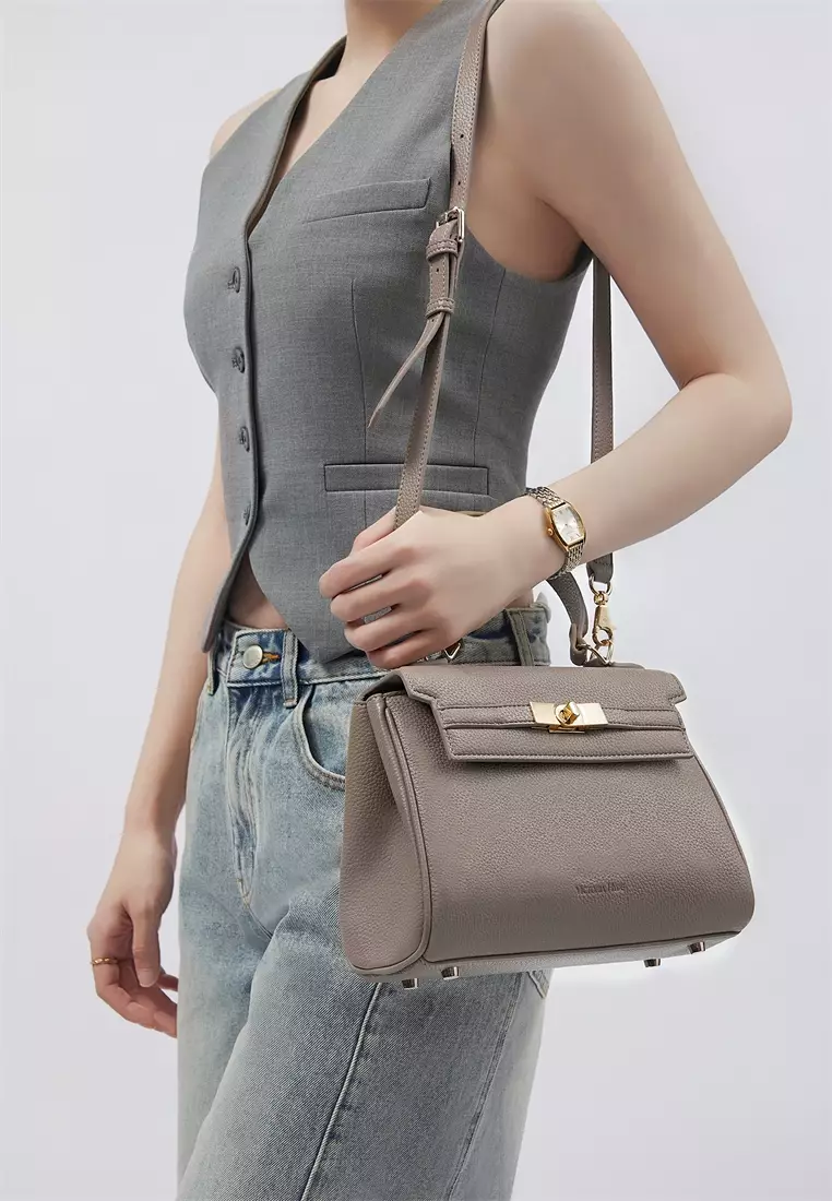 Victoria S 女士時尚休閒手提包 小號女士皮包/單肩包/斜背包/吊帶包 - 裸色