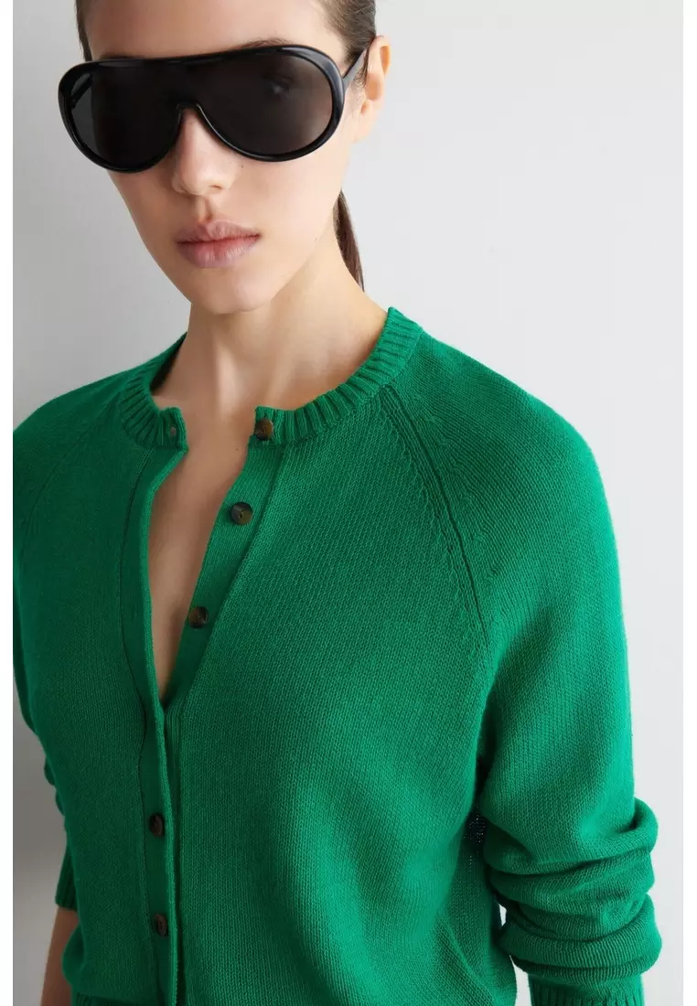 KNITTED LINEN CARDIGAN
