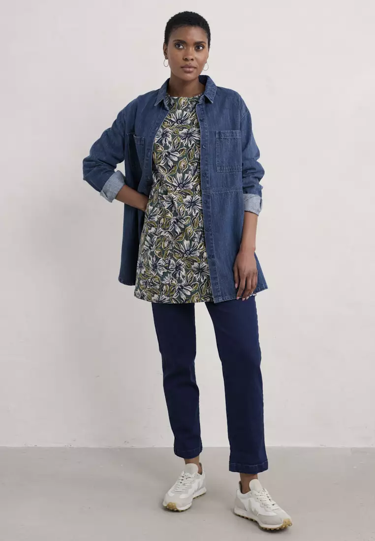 Seasalt Cornwall Teal Tall Waves Tunic