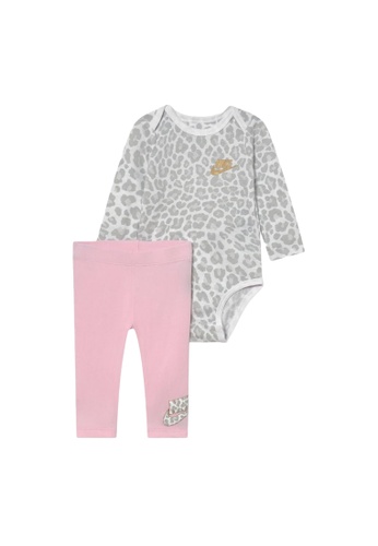 Nike pink Nike Girl Infant's Leopard Bodysuit & Leggings Set (12 - 24 Months) - Pink Foam 0B2DAKAA4BF48CGS_1