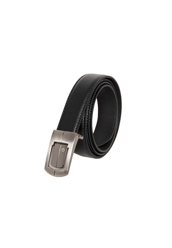 Buy Goldlion Goldlion Men Genuine Leather Plate Belt - Black Online ...