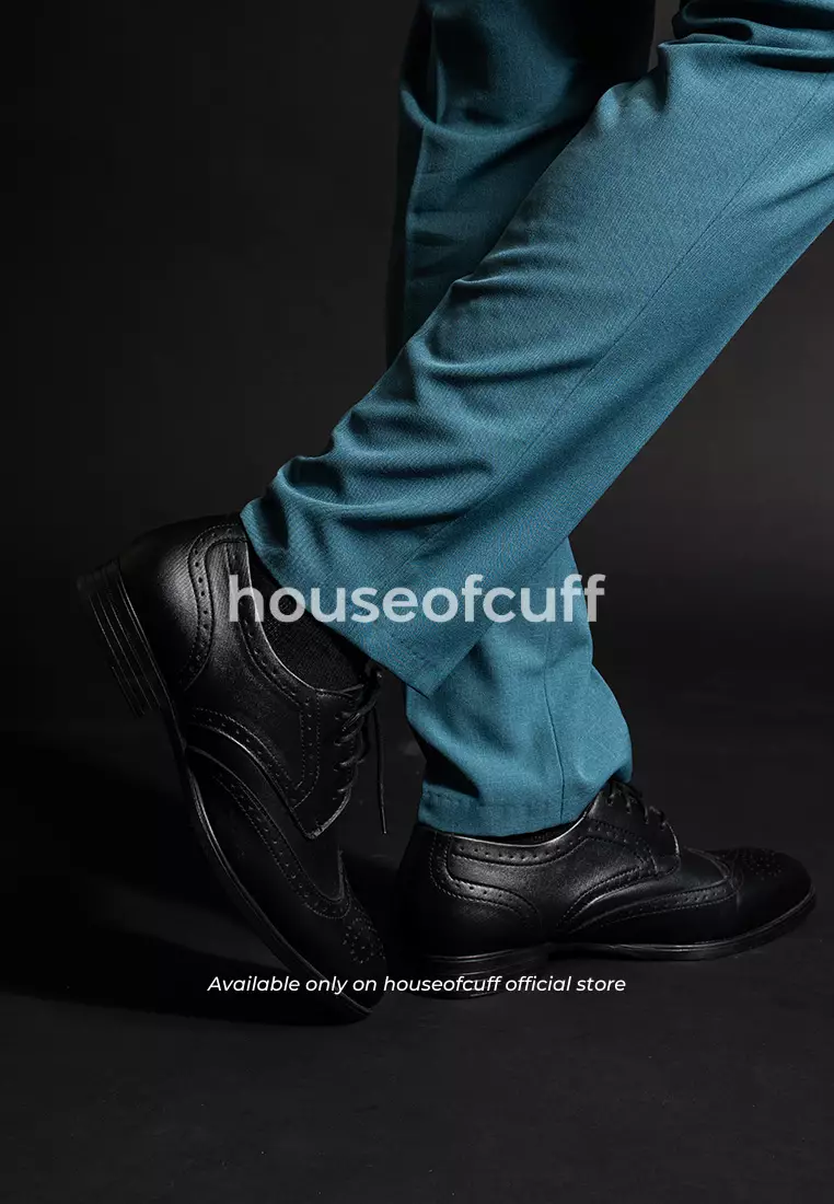 Sepatu kulit pria formal pantofel oxford wing tip hitam houseofcuff
