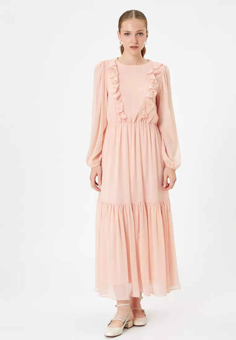 Chiffon Ruffle Long Dress