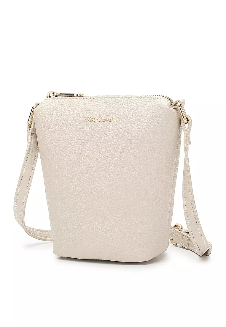 Women's Shoulder Sling Bag / Crossbody Bag (Tas Selempang / Tas Bahu Wanita) - Krem Putih