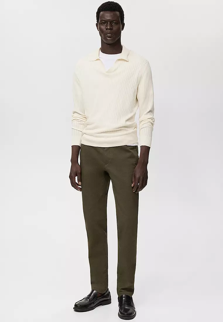 Barna Slim-Fit Twill Chino Trousers