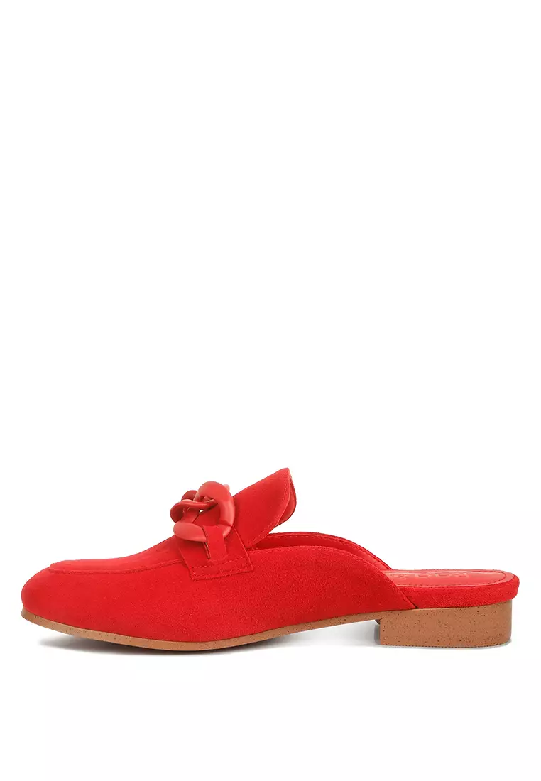 Red slip deals on loafers