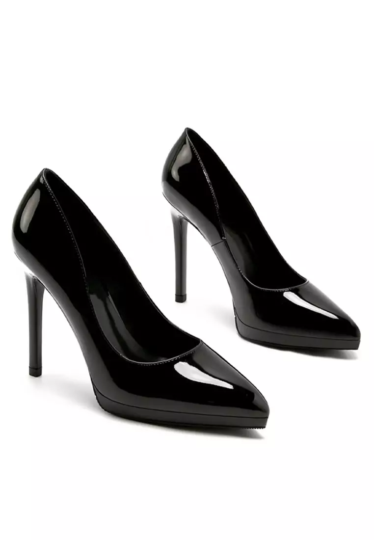 11CM Faux Patent Leather Pointed High Heel Shoes HZL0070