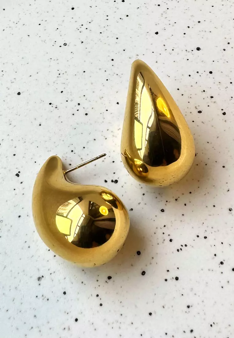 Raindrop Gold layered Stud Earrings