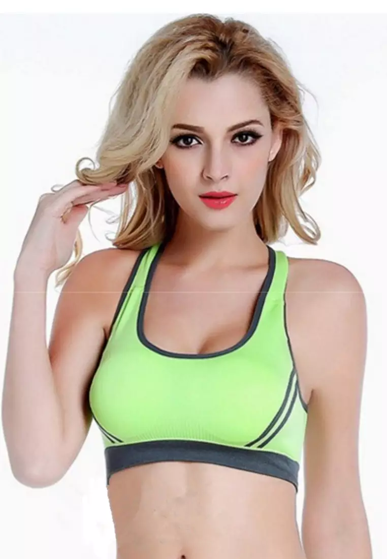 Seamless Cross Back Padded Wire-Free Sport Bra